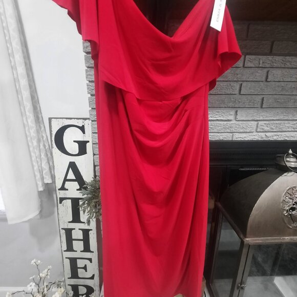 NWT Emma and Michele One Shoulder Red Dress Size Large 😍 Perfect Valentine! - Picture 4 of 6